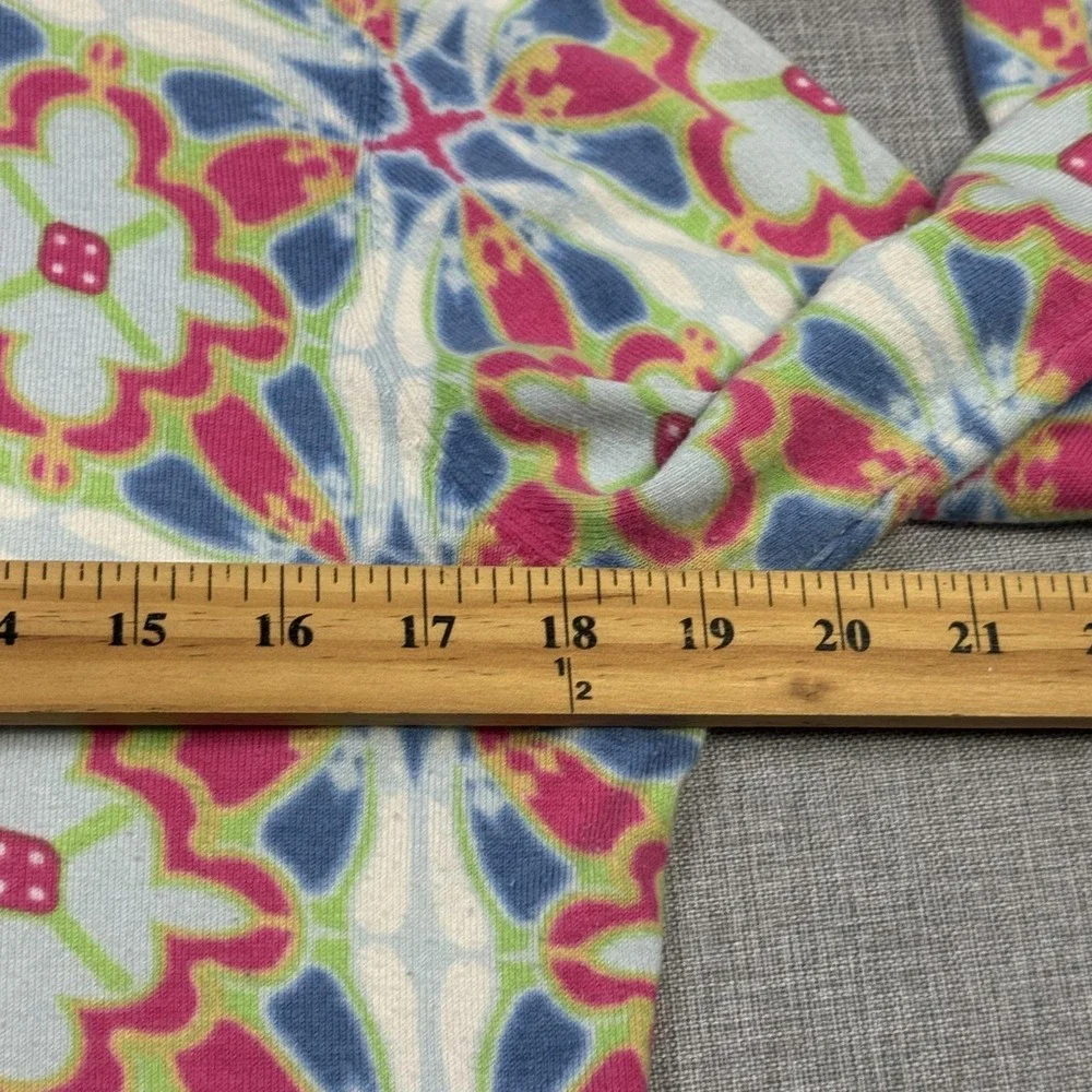 J. McLaughlin Floral Cardigan Sweater Womens M Multicolor Scoop Neck Button